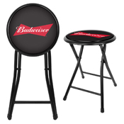 Budweiser 18 Inch Cushioned Folding Stool - Black, AB1800-BUD