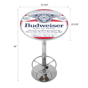 Budweiser Chrome Pub Table - Label Design, AB2000-LBL