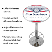 Budweiser Chrome Pub Table - Label Design, AB2000-LBL