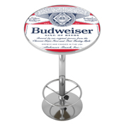 Budweiser Chrome Pub Table - Label Design, AB2000-LBL