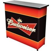 Budweiser Metal 2 Shelf Portable Bar Table w/ Carrying Case, AB8000-BUD