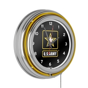 U.S. Army Chrome Double Ring Neon Clock, ARMY1400