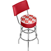 Red Checker Coca Cola Pub Stool with Back, coke-1100-v10