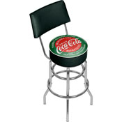 Red & Green Coca Cola Pub Stool with Back, coke-1100-v15