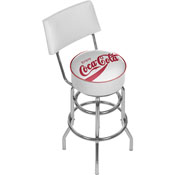 Enjoy Coke White Stool with Back, coke-1100-v17