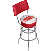Vintage Coca-Cola Coke Pub Stool with Back - Ice Cold Design, coke-1100-v8-s