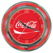 Coca-Cola Neon Clock - Dynamic Ribbon - Two Neon Rings, coke-1400-DR