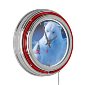 Coca-Cola Neon Clock - Polar Bear with Coke Bottle, coke-1400-PB3