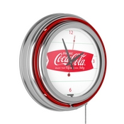 Coca Cola Refreshing Feeling Neon Clock - 14 Inch Diameter, coke-1400-v8-S