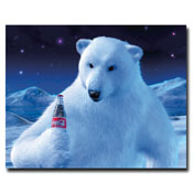 Coke Polar Bear with Coke Bottle - 19 x 24 Inches, cokePB3-c1924gg