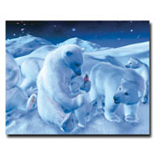 Coke Polar Bear Sitting w/ Cub and Bottle - 19 x 24 Inches, cokePB4-c1924gg