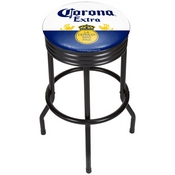 Corona Black Ribbed Bar Stool - Label, CRN1006-LBL