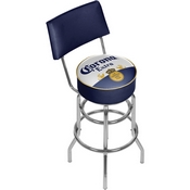 Corona Swivel Padded Swivel Bar Stool With Back - Label Design, CRN1100-LBL