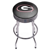 University of Georgia Chrome Ribbed Bar Stool - Reflection, GA1005-REF