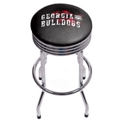 University of Georgia Chrome Ribbed Bar Stool - Smoke, GA1005-SMOKE