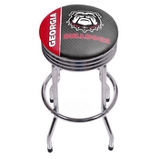 University of Georgia Chrome Ribbed Bar Stool - Text, GA1005-TXT