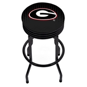 University of Georgia Black Ribbed Bar Stool - Reflection, GA1006-REF