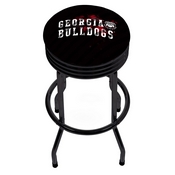 University of Georgia Black Ribbed Bar Stool - Smoke, GA1006-SMOKE