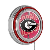 University of Georgia Chrome Double Rung Neon Clock - Wordmark, GA1400-WM