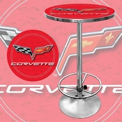 Corvette C6 Pub Table - Red, GM2000R-C6-COR
