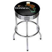 Guinness Chrome Ribbed Bar Stool - Feathering, GN1005-FTHR