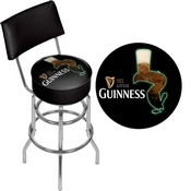 Guinness Swivel Bar Stool With Back - Feathering, GN1100-FTHR