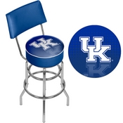 University of Kentucky Swivel Bar Stool with Back - Reflection, KY1100-REF