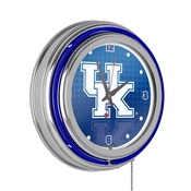 University of Kentucky Chrome Double Rung Neon Clock - Reflection, KY1400-REF