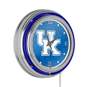 University of Kentucky Chrome Double Rung Neon Clock - Wordmark, KY1400-WM