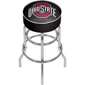 Ohio State University Logo Padded Bar Stool - Black - Made In USA, LRG1000-OSU-BLK-1