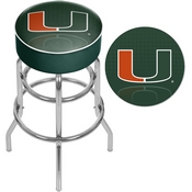 University of Miami Chrome Bar Stool with Swivel - Reflection, MIA1000-REF