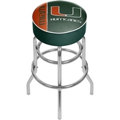 University of Miami Chrome Bar Stool with Swivel - Text, MIA1000-TXT