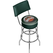 University of Miami Sebastian Swivel Bar Stool with Back - Honeycomb, MIA1100-HC
