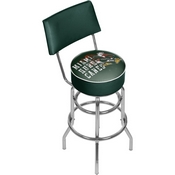 University of Miami Swivel Bar Stool with Back - Smoke, MIA1100-SMOKE
