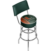 University of Miami Swivel Bar Stool with Back - Text, MIA1100-TXT