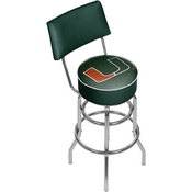 University of Miami Sebastian Swivel Bar Stool with Back - Wordmark, MIA1100-WM