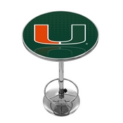 University of Miami Chrome Pub Table - Reflection, MIA2000-REF