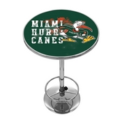 University of Miami Chrome Pub Table - Smoke, MIA2000-SMOKE