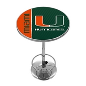 University of Miami Chrome Pub Table - Text, MIA2000-TXT