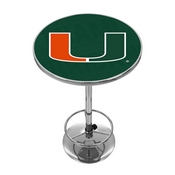 University of Miami Chrome Pub Table - Wordmark, MIA2000-WM