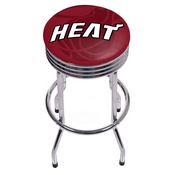 NBA Chrome Ribbed Bar Stool - Fade - Miami Heat, NBA1005-MH2