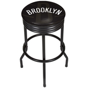 NBA Black Ribbed Bar Stool - Fade - Brooklyn Nets, NBA1006-BN2
