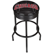 NBA Black Ribbed Bar Stool - Fade - Chicago Bulls, NBA1006-CB2