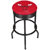NBA Black Ribbed Bar Stool - City - Chicago Bulls, NBA1006-CB3