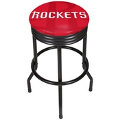 NBA Black Ribbed Bar Stool - Fade - Houston Rockets, NBA1006-HR2