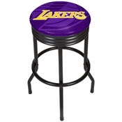 NBA Black Ribbed Bar Stool - Fade - Los Angeles Lakers, NBA1006-LAL2