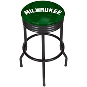 NBA Black Ribbed Bar Stool - Fade - Milwaukee Bucks, NBA1006-MB2