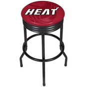 NBA Black Ribbed Bar Stool - Fade - Miami Heat, NBA1006-MH2