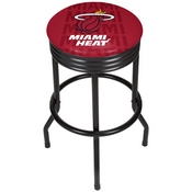 NBA Black Ribbed Bar Stool - City - Miami Heat, NBA1006-MH3