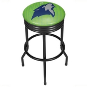 NBA Black Ribbed Bar Stool - City - Minnesota Timberwolves, NBA1006-MT3